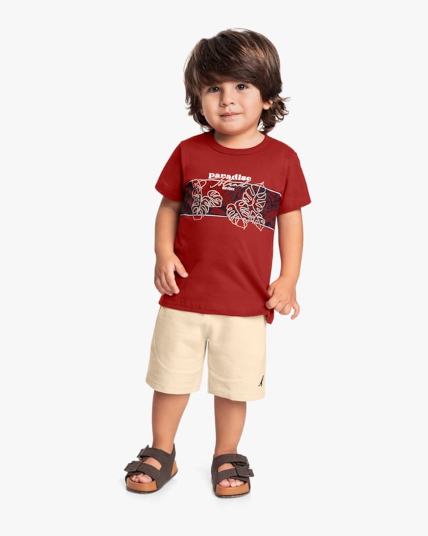 Camiseta Infantil Menino com Estampa Folhagens - ReiRex - Sienna