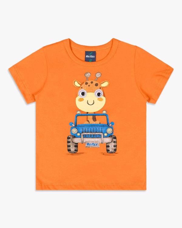 Camiseta Infantil Menino com Estampa Girafa - ReiRex - Nectarine