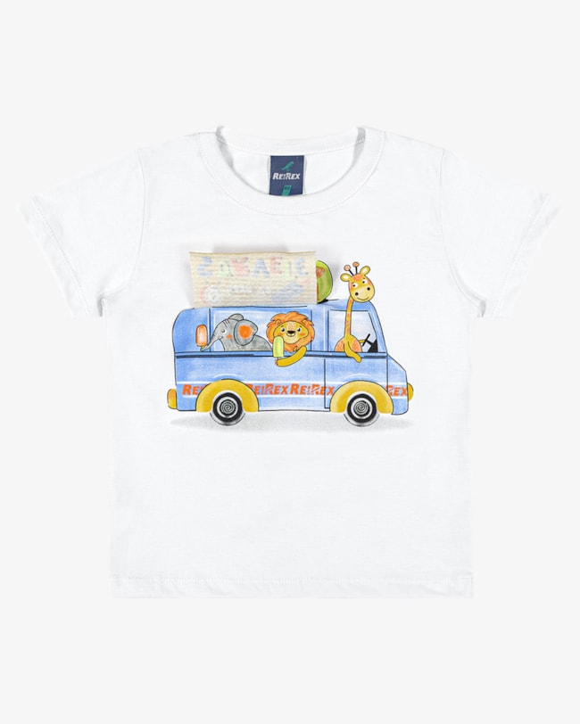 Camiseta Infantil Menino com Estampa Interativa – ReiRex – Branco-5cced758-18c6-425b-986b-550eefe0cf63