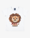 Camiseta Infantil Menino com Estampa Leão Interativa - ReiRex - Branco-c6e8fcf6-8f49-499a-aaab-f7e104bef300