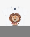 Camiseta Infantil Menino com Estampa Leão Interativa - ReiRex - Branco-d3b17e89-eed6-422f-add4-b0ad0767c913