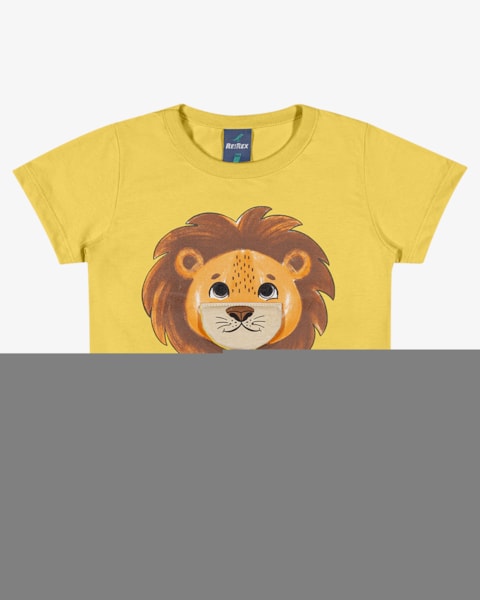 Camiseta Infantil Menino com Estampa Leão Interativa - ReiRex - Ipê