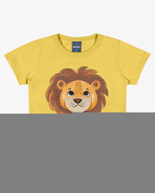 Camiseta Infantil Menino com Estampa Leão Interativa - ReiRex - Ipê-a2f9e0b2-0a59-4925-b3fd-ae1ef0b984ac