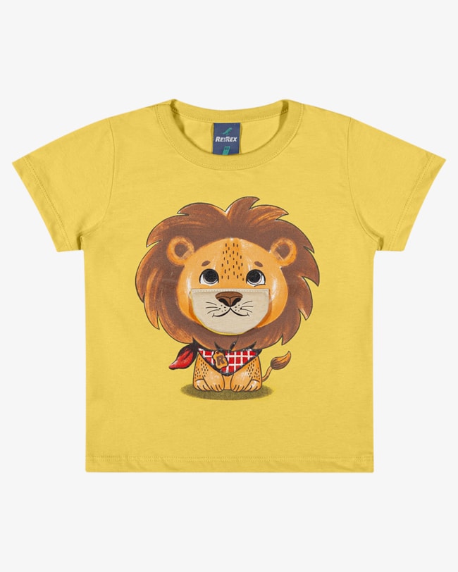 Camiseta Infantil Menino com Estampa Leão Interativa - ReiRex - Ipê-403e5896-ac31-495c-81ff-db3e86bd5972