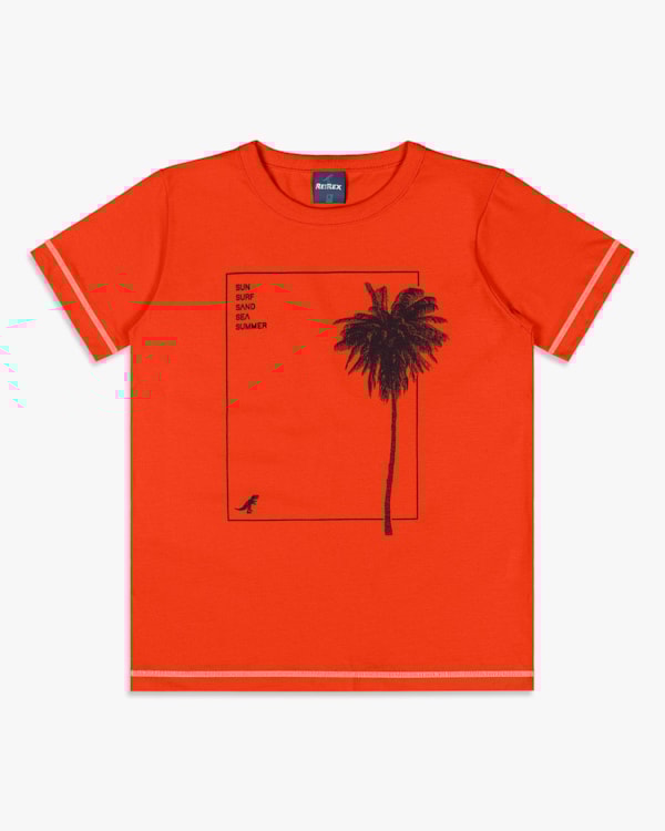 Camiseta Infantil Menino com Estampa Palmeira- ReiRex - Carrot