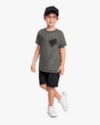 Camiseta Infantil Menino com Estampa Palmeira- ReiRex - Dark Gray-59346393-c22d-401d-bbff-37672504159f