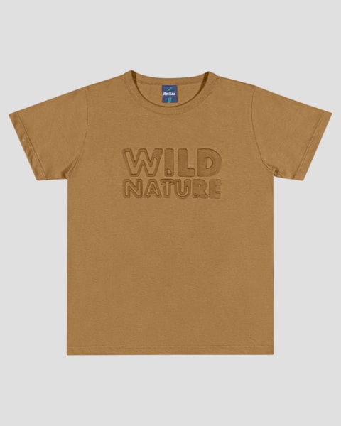 Camiseta Infantil Menino com Estampa Relevo ReiRex Marrom