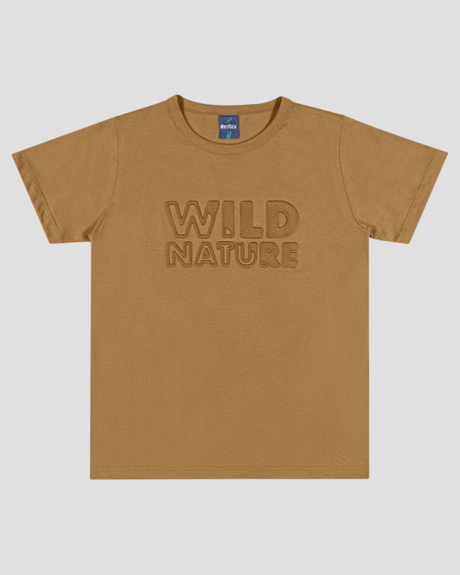 Camiseta Infantil Menino com Estampa Relevo ReiRex Marrom-32ec98bf-0651-4b2c-8923-4cacab82ef25