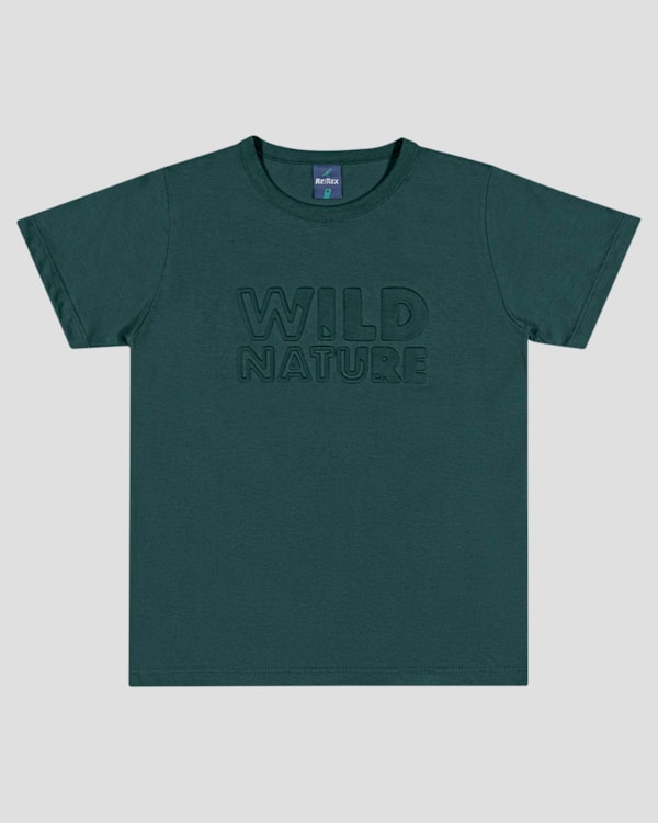 Camiseta Infantil Menino com Estampa Relevo ReiRex Verde