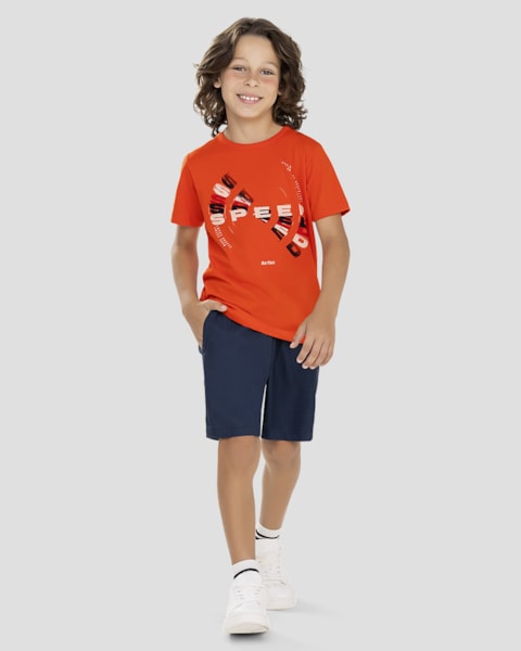 Camiseta Infantil Menino em Malha com Estampa ReiRex CARROT