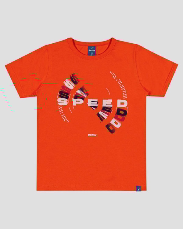 Camiseta Infantil Menino em Malha com Estampa ReiRex Vermelho