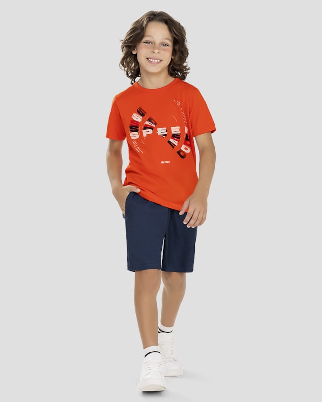 Camiseta Infantil Menino em Malha com Estampa ReiRex Vermelho-e8448e4e-b94a-4e83-961d-0d1e417cac6d