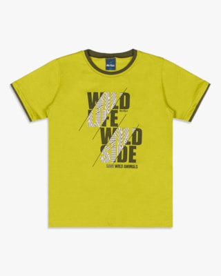 Camiseta Infantil Menino em Meia Malha com Estampa - ReiRex -Aspargo