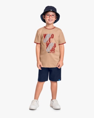 Camiseta Infantil Menino em Meia Malha com Estampa - ReiRex -Toffee