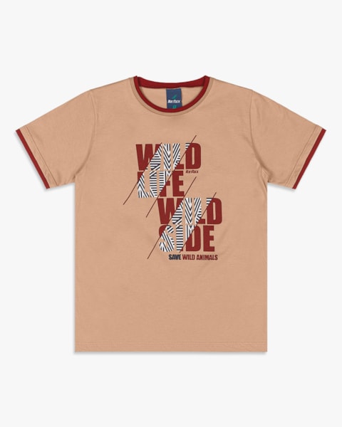 Camiseta Infantil Menino em Meia Malha com Estampa - ReiRex -Toffee