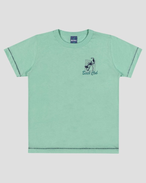 Camiseta Infantil Menino em Meia Malha com Estampa ReiRex Verde