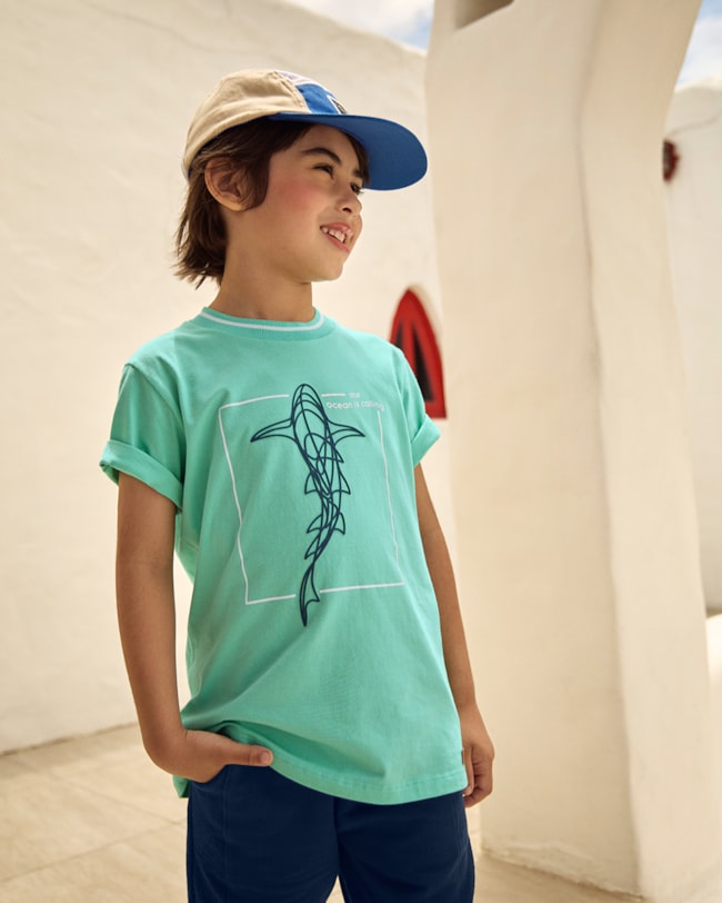 Camiseta Infantil Menino em Meia Malha Estampa Tubarão - ReiRex - Gelato-19350d8d-80fd-4b97-adb7-b2d580b61383