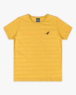 Camiseta Infantil Menino Manga Curta em Meia Malha - ReiRex - Mostarda-10