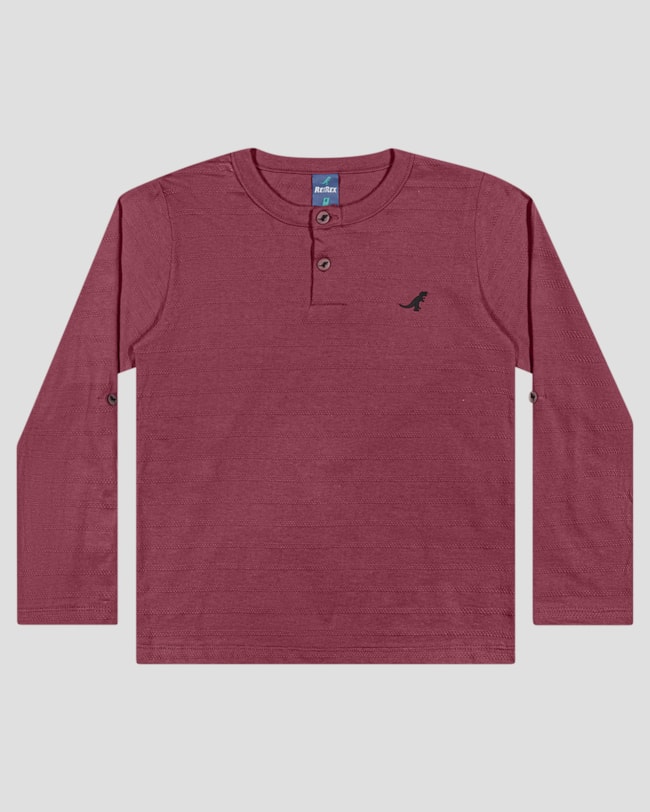 Camiseta Infantil Menino Manga Longa Ajustável - ReiRex - Bordô-fcb7e2dd-9d1e-416e-bc19-97cc0fe7fe13