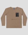 Camiseta Infantil Menino Manga Longa com Bolso - ReiRex - Marrom-55040550-6708-497a-b2ff-c00deba07ed7