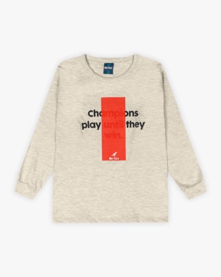 Camiseta Infantil Menino Manga Longa com Estampa Relevo - ReiRex - Mescla-10