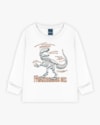 Camiseta Infantil Menino Manga Longa Estampa Dinossauro - ReiRex - Branco-5d8d0261-34ae-4257-8403-bc9b7757a55f