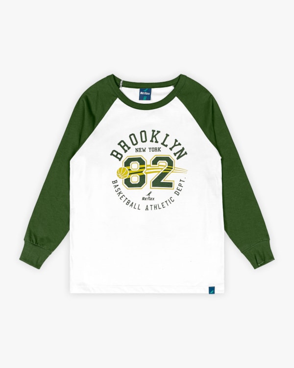 Camiseta Infantil Menino Manga Longa Raglan - ReiRex - Branco-10