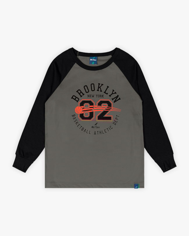 Camiseta Infantil Menino Manga Longa Raglan - ReiRex - Mescla-7222ed6f-cfed-46a5-b2bc-d51acaeeeb0d