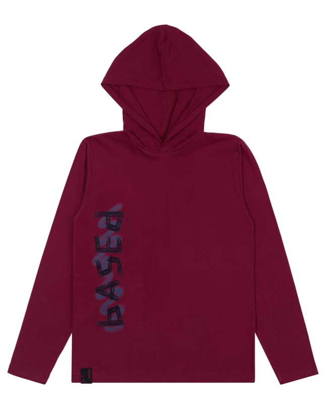 Camiseta Juvenil em Meia Malha com Capuz BaseD - Vinho-81ebac0c-28a3-4b2b-a85c-f8fa96918293