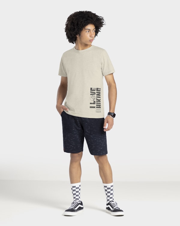 Camiseta Juvenil em Meia Malha com Estampa Lateral - BaseD - Mescla