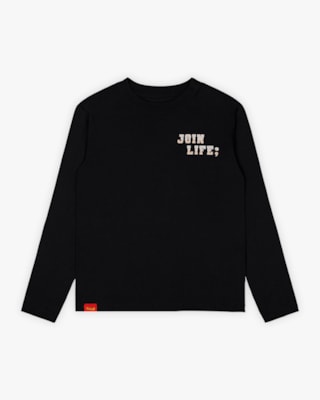 Camiseta Juvenil Feminina com Manga Longa em Meia Malha - BaseD -Preto