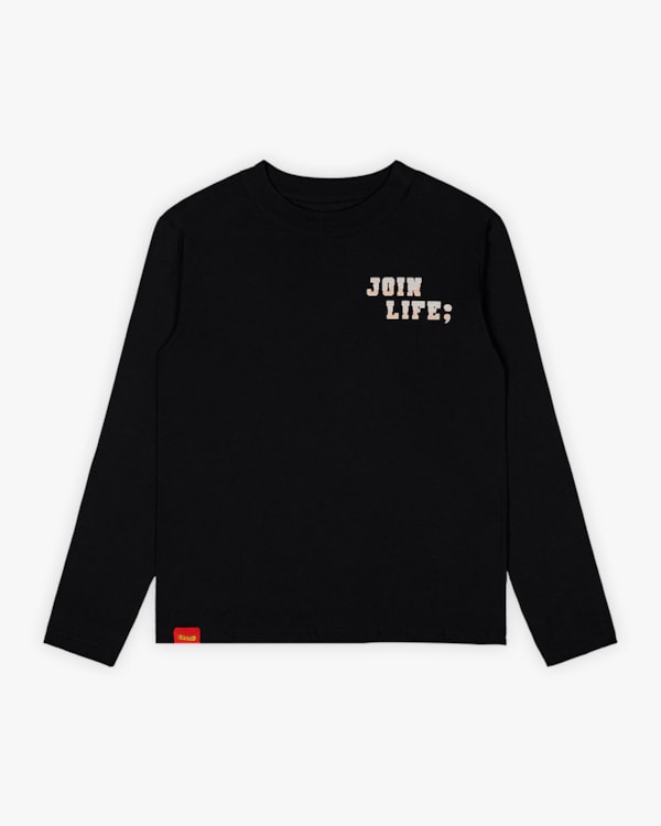 Camiseta Juvenil Feminina com Manga Longa em Meia Malha - BaseD reto