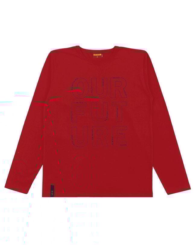 Camiseta Juvenil Manga Longa com Estampa BaseD - Tomato-2f581ecf-753e-4044-ace3-70135f415cd8