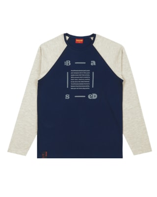 Camiseta Juvenil Manga Longa com Recortes BaseD - Oxford