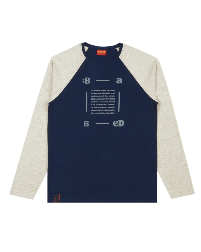 Camiseta Juvenil Manga Longa com Recortes BaseD - Oxford-bfb1d8b0-eda6-4526-86b9-54d0a278097b