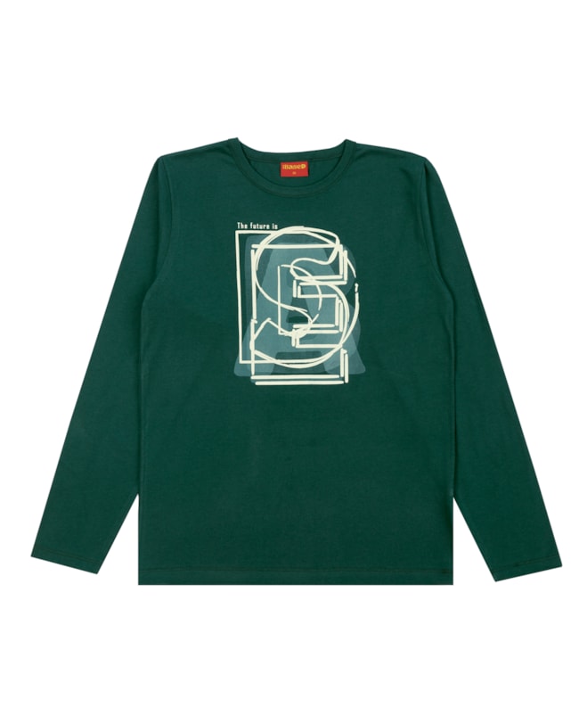 Camiseta Juvenil Manga Longa em Meia Malha BaseD - Verde-adbe80f2-297d-45ee-96ea-bdcbcf8b9db1