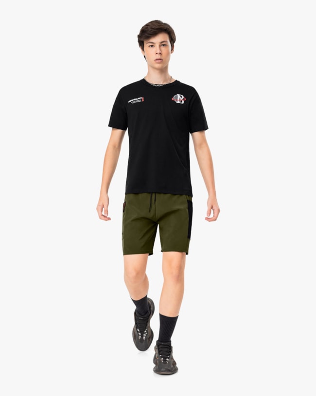 Camiseta Juvenil Masculina com Estampa 3D - BaseD - Preto-f09e3a09-f538-4071-b3ee-a233b177333e