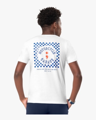Camiseta Juvenil Masculina com Estampa Costas - BaseD - Branco