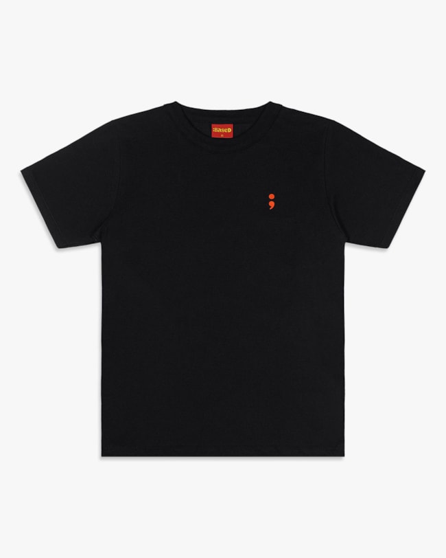 Camiseta Juvenil Masculina com Estampa Costas - BaseD - Preto-54f5df28-2526-4cc5-83fb-48b830dd4732