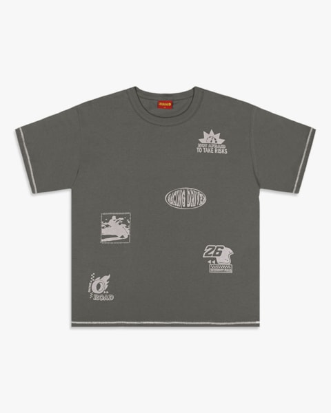 Camiseta Juvenil Masculina com Estampa Frontal - BaseD - Dark Gray