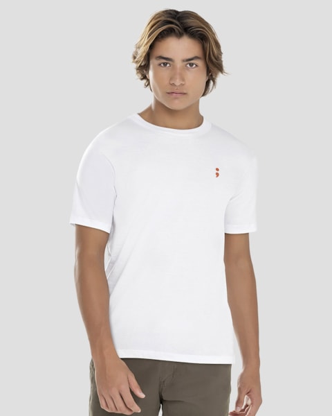 Camiseta Juvenil Masculina com Estampa nas Costas BaseD Branco
