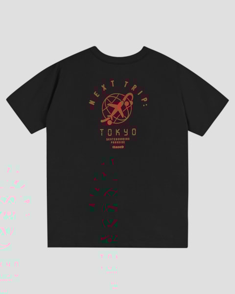 Camiseta Juvenil Masculina com Estampa nas Costas BaseD Preto