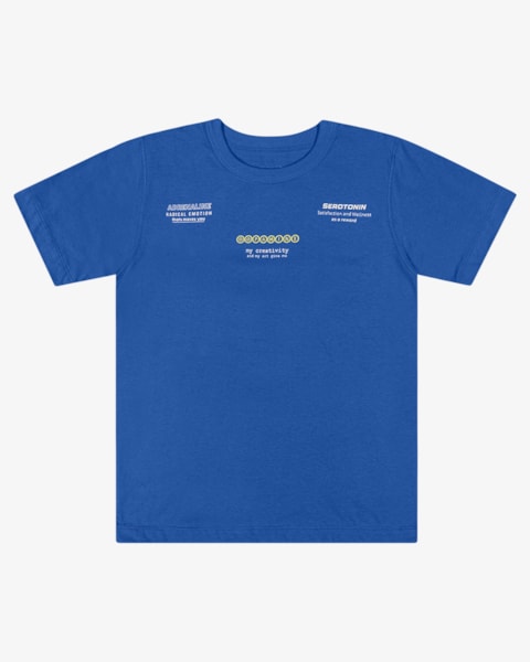 Camiseta Juvenil Masculina com Frase Estampada em Malha - BaseD - Azul