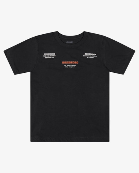 Camiseta Juvenil Masculina com Frase Estampada em Malha - BaseD - Preto