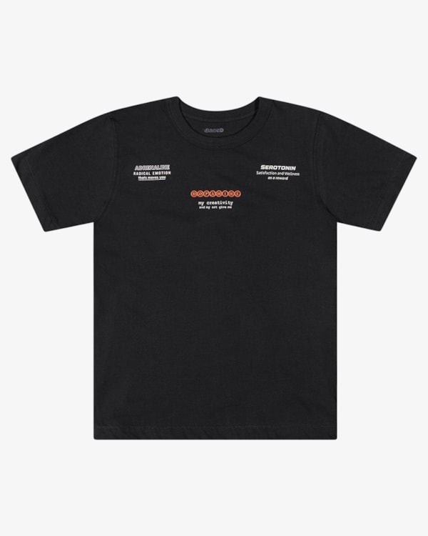 Camiseta Juvenil Masculina com Frase Estampada em Malha - BaseD - Preto