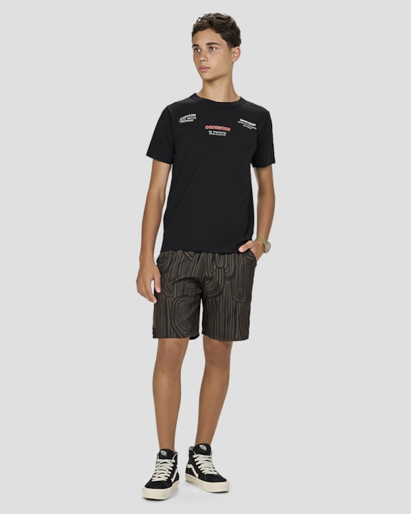 Camiseta Juvenil Masculina com Frase Estampada em Malha - BaseD - Preto