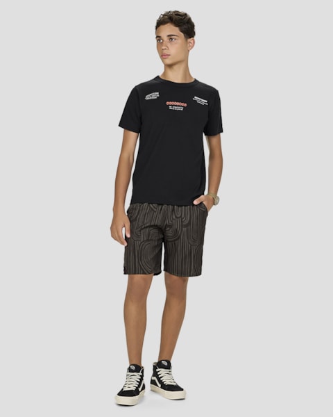 Camiseta Juvenil Masculina com Frase Estampada em Malha - BaseD - Preto