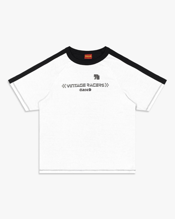 Camiseta Juvenil Masculina com Recorte Contraste - BaseD - Branco