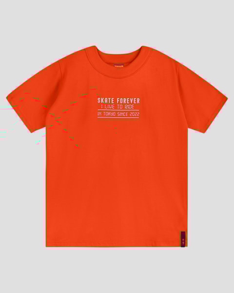Camiseta Juvenil  Masculina em Malha com Estampa BaseD Laranja