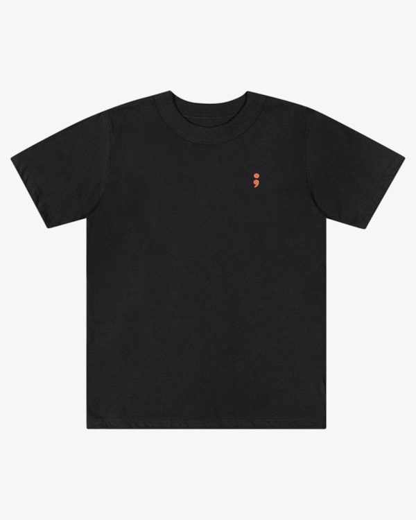 Camiseta Juvenil Masculina em Malha com Estampa Costas - BaseD - Preto